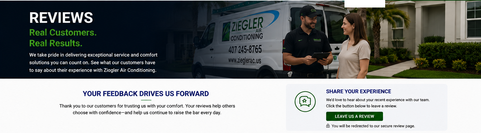Ziegler Air Conditioning customer reviews